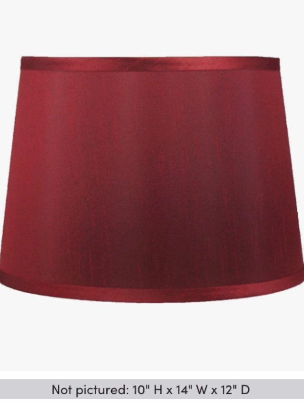 Burgundy Silk Drum Lamp Shade (10" H x 14" W x 12" D)